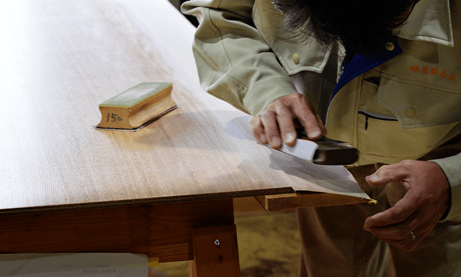 Natural wood decorative plywood 天然杢化粧ばり（ツキ板貼り）製品の製作